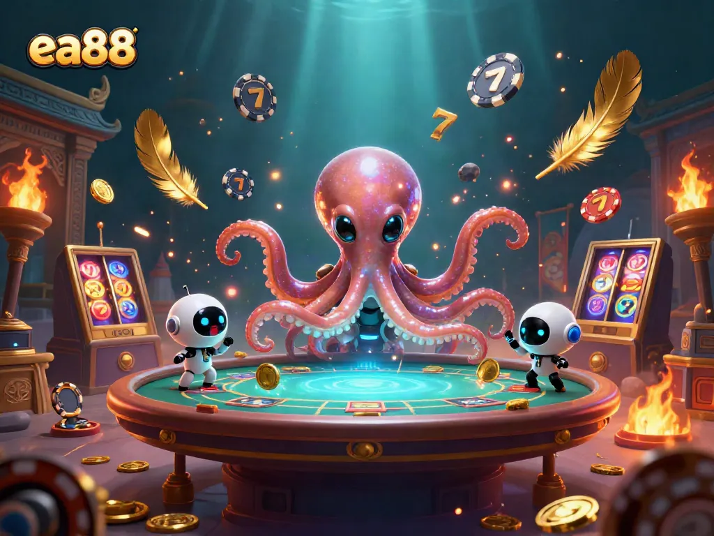 Engage in exciting rounds at ea88 with a vivid alien-themed casino scene filled with dazzling slots.